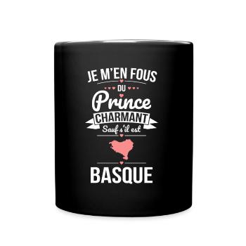 Fous du prince charmant, sauf s'il est Basque - Mug uni - noir - Devant