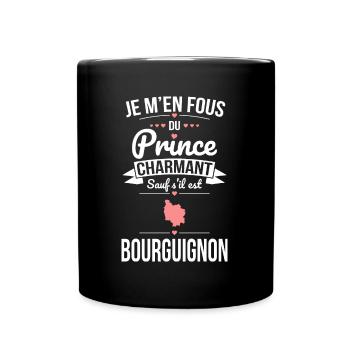 Fous du prince charmant sauf s'il est Bourguignon - Mug uni - noir - Devant