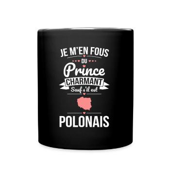 Fous du prince charmant sauf s'il est Polonais - Mug uni - noir - Devant