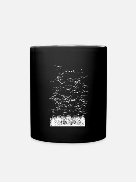 Wild geese Wild goose flock of birds - Full Colour Mug - black