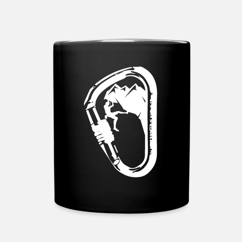 Carabiner Hook Boulderer Climber Gift - Full Colour Mug - black