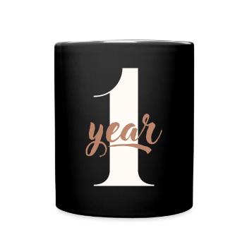 1 year / First year - Full Colour Mug - black - Front