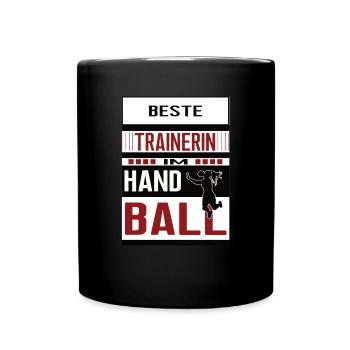 Beste Handball Trainerin Danke Handballtrainerin - Tasse einfarbig - Schwarz - Vorne