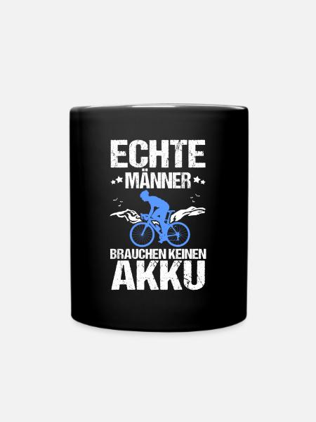 Fahrrad Radfahrer Mountainbike - Tasse einfarbig - Schwarz