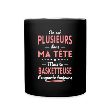 Plusieurs dans tête Basketteuse l'emporte toujours - Mug uni - noir - Devant