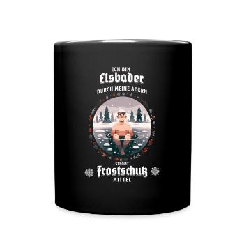 Der Eisbader – Kältetherapie bei Eisbad im Winter - Tasse einfarbig - Schwarz - Vorne