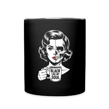 Noir comme mon âme ! Goth Café Emo Girl - Mug uni - noir - Devant