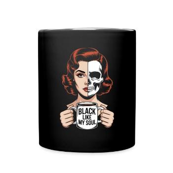 Noir comme mon âme ! Goth Café Emo Girl - Mug uni - noir - Devant