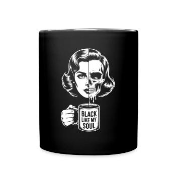 Noir comme mon âme ! Goth Café Emo Girl - Mug uni - noir - Devant