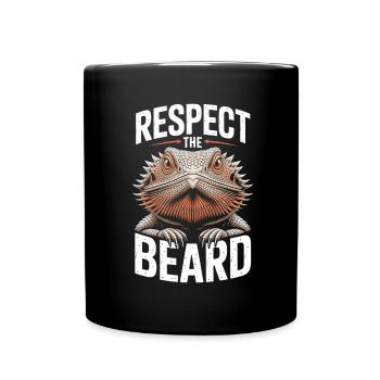 Respect the Beard! Bearded Dragon Reptile Terraristics - Full Colour Mug - black - Front