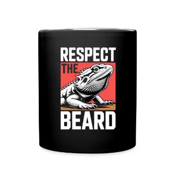 Respect the Beard! Bearded Dragon Reptile Terraristics - Full Colour Mug - black - Front