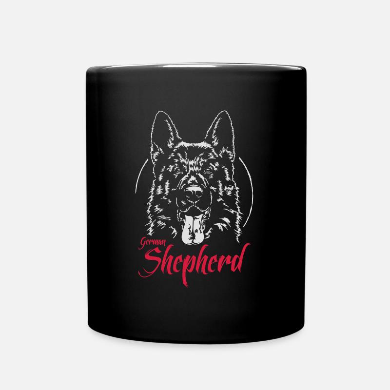 GERMAN SHEPHERD Hund Hunde Wilsigns - Tasse einfarbig - Schwarz