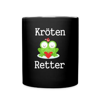 Kröten Retter - Tasse einfarbig - Schwarz - Vorne