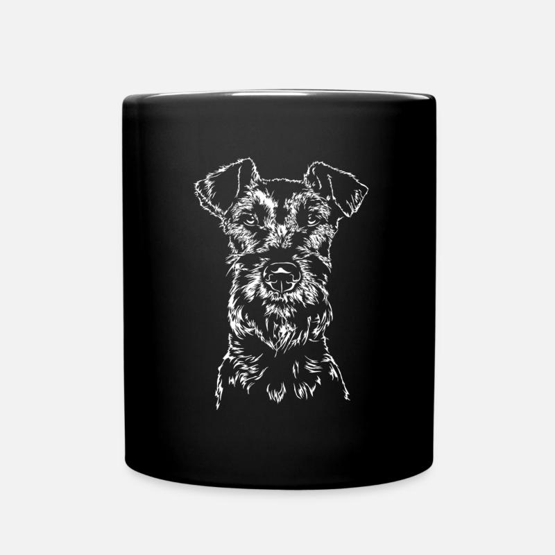 IRISH TERRIER Portrait Wilsigns Hunde Geschenk - Tasse einfarbig - Schwarz