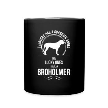 BROHOLMER Guardian Angel Hunde Spruch Wilsigns - Tasse einfarbig - Schwarz - Vorne
