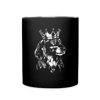 LANGHAARDACKEL Krone Hund Hunde Wilsigns - Tasse einfarbig - Schwarz - Vorne