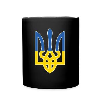 Ukraine Flag Symbol - Flag Of Ukraine - Full Colour Mug - black - Front