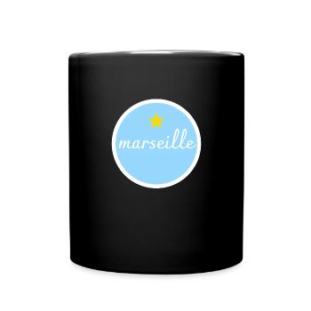 Marseille étoile Football Foot - Mug uni - noir - Devant