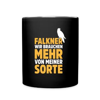 Falknerei Geschenkidee Falkner Beizjagd Greifvogel - Tasse einfarbig - Schwarz - Vorne