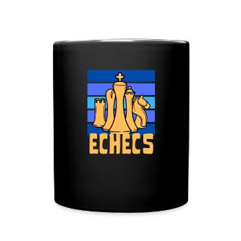 échec pièces et jeu bleu chess - Mug uni - noir - Devant