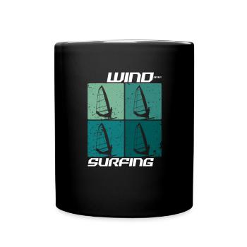 Windsurfing Windsurfer Wellenweiten Wind Wasser - Tasse einfarbig - Schwarz - Vorne