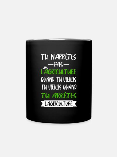 Tu n'arrêtes pas l'agriculture t-shirt tracteur - Mug uni - noir