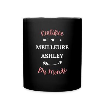 Certifiée meilleure Ashley du monde - Mug uni - noir - Devant