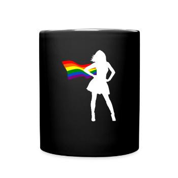 LGBT Flag Superhero Lesbian Lesbian CSD Queer Gay - Full Colour Mug - black - Front