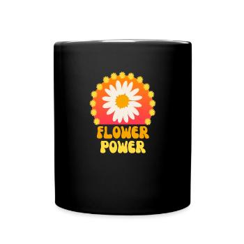 Flower Power Pâquerette Géante 60 s 70 s - Mug uni - noir - Devant