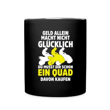Quadfahrer Geschenkidee Quadfahren Quad ATV - Tasse einfarbig - Schwarz - Vorne