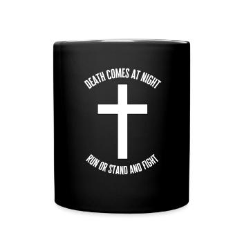 métal gothique main nuit de la mort disant croix cadeau - Mug uni - noir - Devant