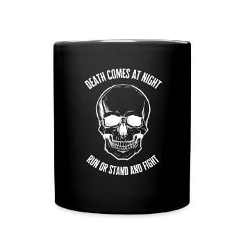 métal gothique main nuit de la mort disant crâne cadeau - Mug uni - noir - Devant