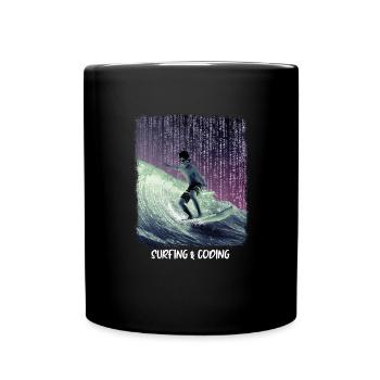 Surfing & Coding - Tasse einfarbig - Schwarz - Vorne
