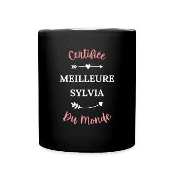 Certifiée meilleure sylvia du monde - Mug uni - noir - Devant
