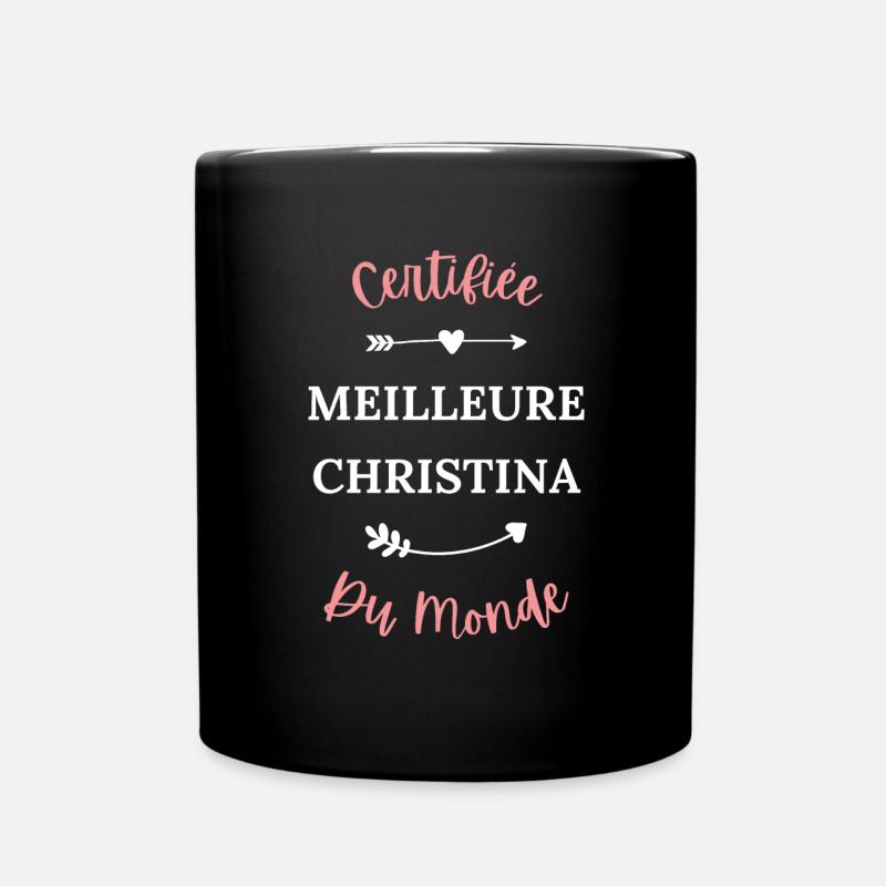 Certifiée meilleure Christina du monde - Mug uni - noir