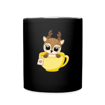Bébé renne dans la tasse cadeaux d’enfant de Noël - Mug uni - noir - Devant
