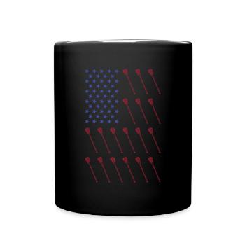 Sport Us Flag Lacrosse - Full Colour Mug - black - Front