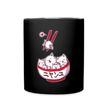 Ramen Kawaii Katze Anime Otaku Japanische Nudeln - Tasse einfarbig - Schwarz - Vorne
