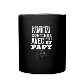 Papy et petit fils humour cadeau pour grand-père - Mug uni - noir - Devant