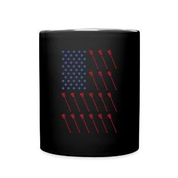 Sport Us Flag Field Lacrosse - Full Colour Mug - black - Front