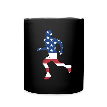 Sport Us Flag Running - Tasse einfarbig - Schwarz - Vorne
