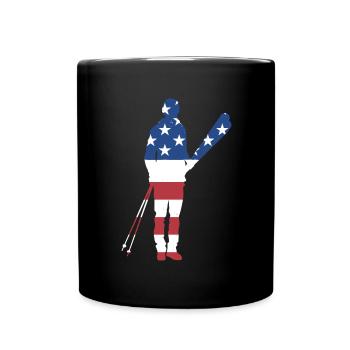 Sport Us Drapeau Ski - Mug uni - noir - Devant