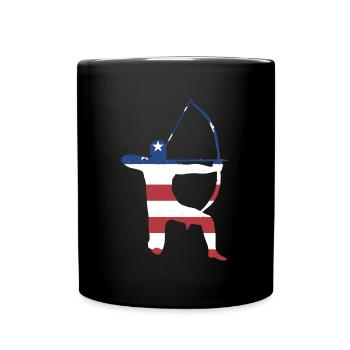 Sport Us Flag Archery - Full Colour Mug - black - Front