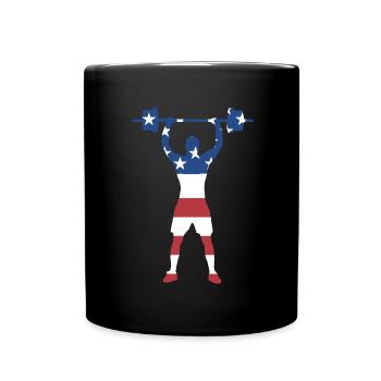 Sport Us Flag Haltérophilie - Mug uni - noir - Devant