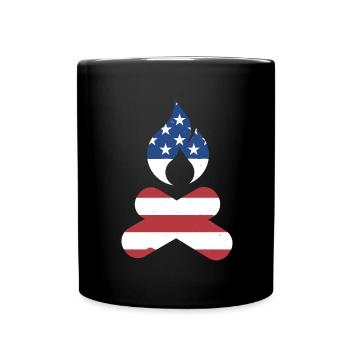 Camper Us Flag Camping - Full Colour Mug - black - Front