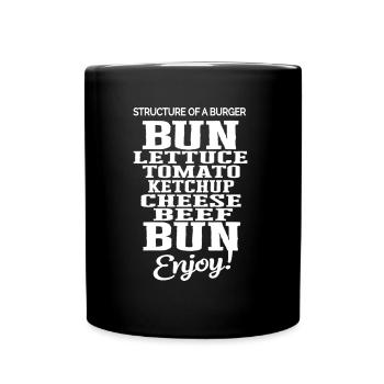 Delicious Burger Structure Tomato Cheese Bread - Full Colour Mug - black - Front