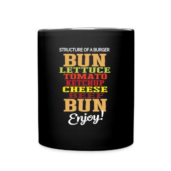 Delicious Burger Structure Tomato Cheese Bread - Full Colour Mug - black - Front