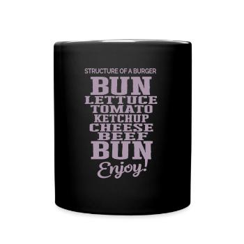 Delicious Burger Structure Tomato Cheese Bread - Full Colour Mug - black - Front