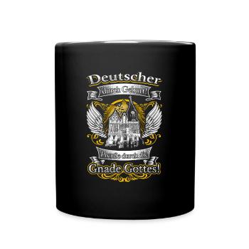 Stolzer Preuße – Heimat und Tradition durch Gott - Tasse einfarbig - Schwarz - Vorne