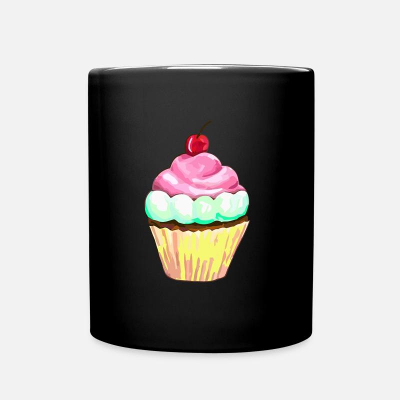 Kuchen - Tasse einfarbig - Schwarz